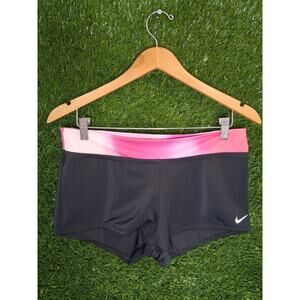 Nike Swim Women’s Boy Short Bottoms Pink Black NESSC400-672 Size L Large